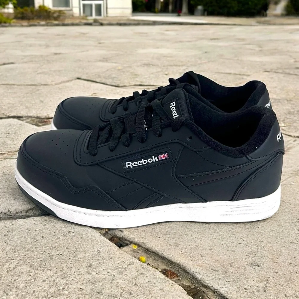 Reebok Women’s Size 8 / Men’s Size‎ 6 Black Leather Work Shoes Comp Toe Sneakers